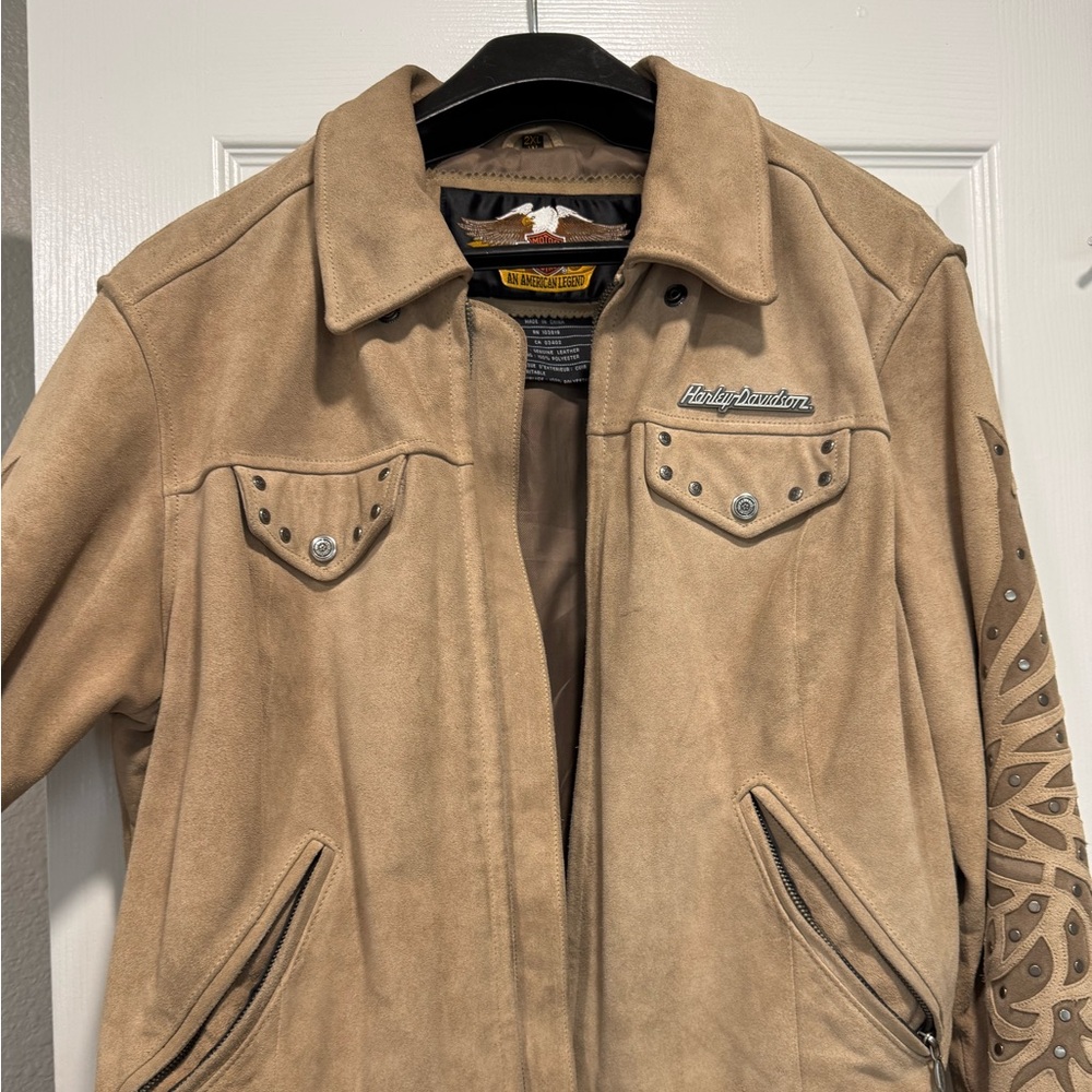 Harley-Davidson Tan Leather Riding Jacket for Women